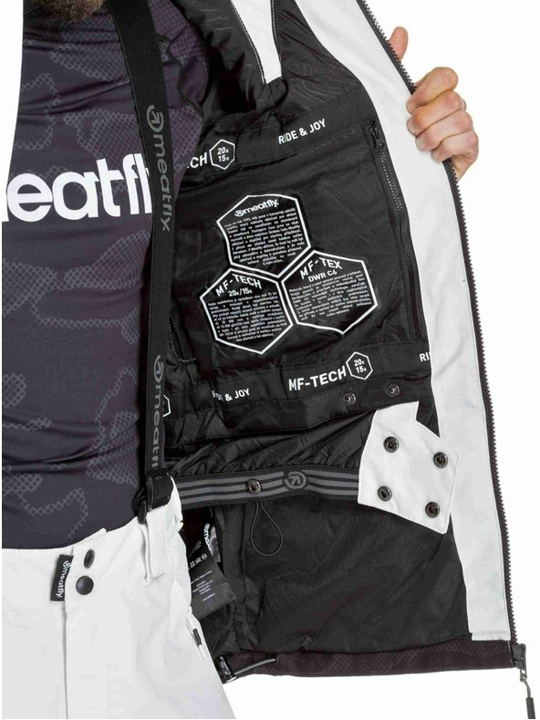Meatfly Meatfly pánská SNB & SKI bunda Cronos White / Morph Black