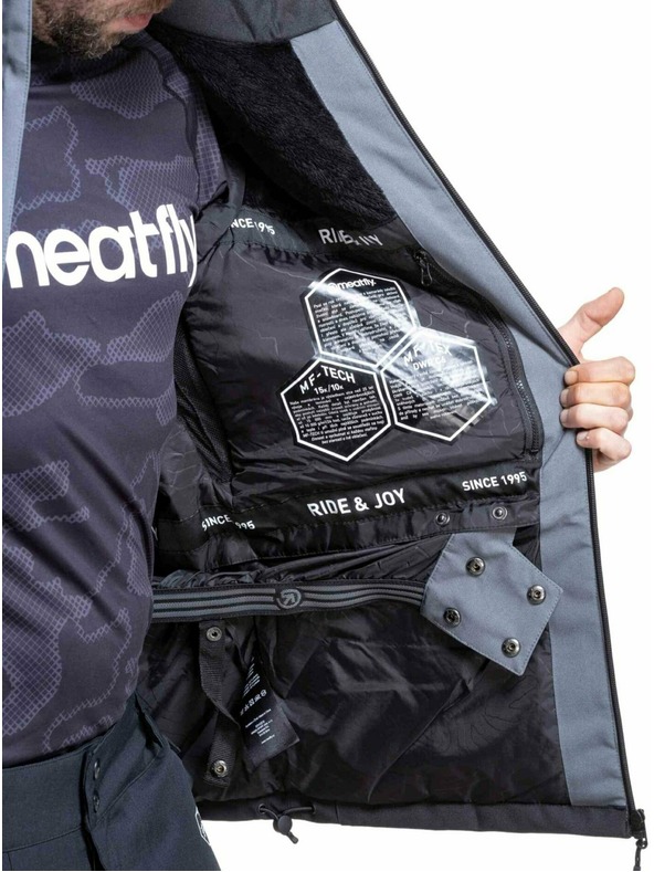 Meatfly Meatfly pánská SNB & SKI bunda Manifold Dark Grey / Black