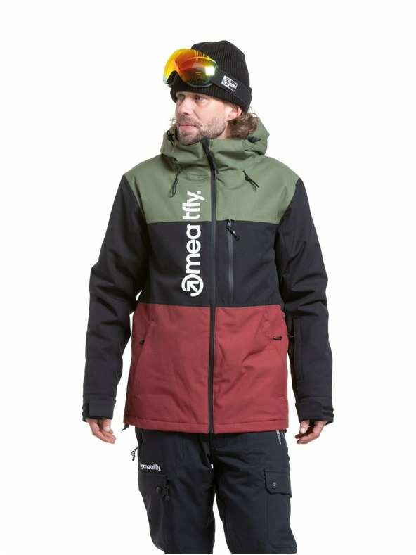 Meatfly Meatfly pánská SNB & SKI bunda Manifold Bronze Green / Merlot