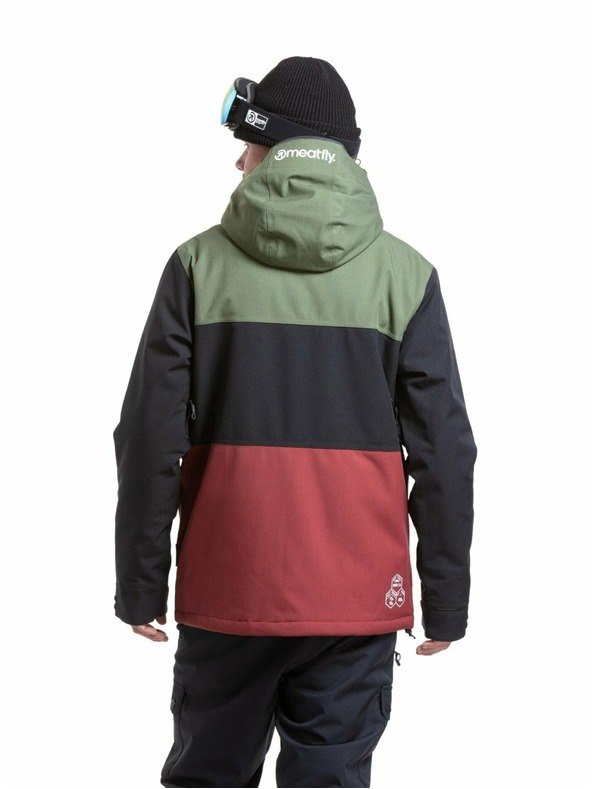 Meatfly Meatfly pánská SNB & SKI bunda Manifold Bronze Green / Merlot