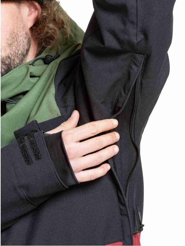 Meatfly Meatfly pánská SNB & SKI bunda Manifold Bronze Green / Merlot