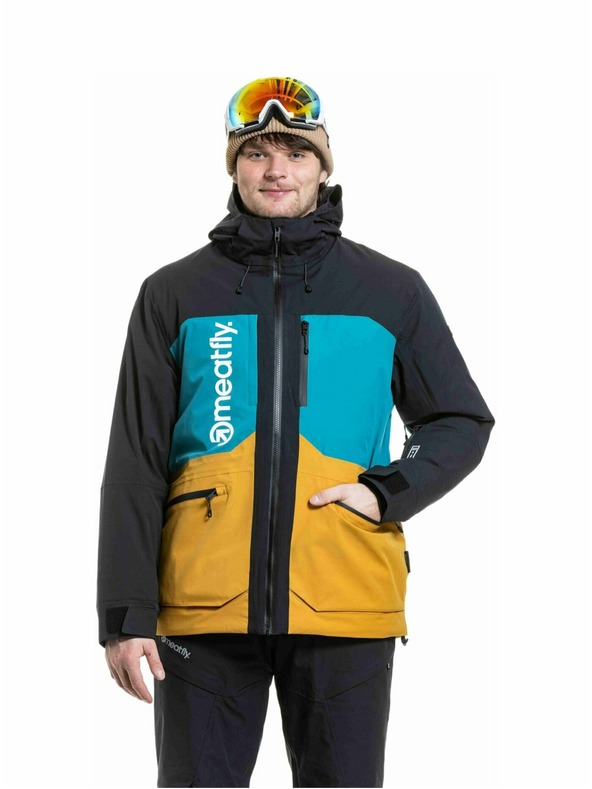 Meatfly Meatfly pánská SNB & SKI bunda Manifold Black / Chai Tea