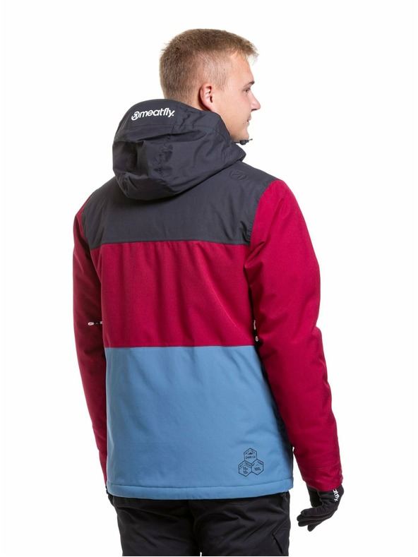 Meatfly Meatfly pánská SNB & SKI bunda Manifold Beet Red/Slate Blue