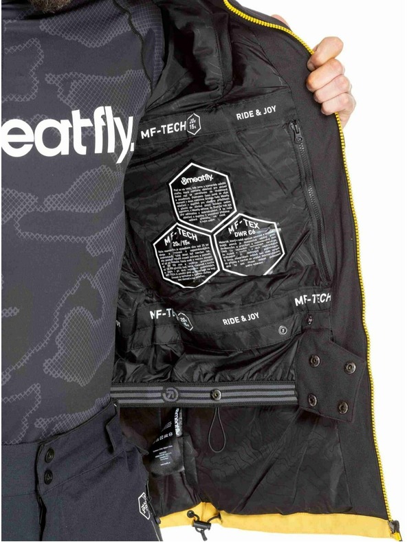 Meatfly Meatfly pánská SNB & SKI bunda Cronos Black / Solar Power