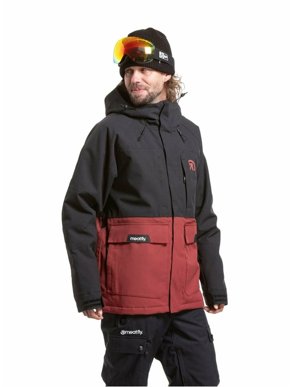 Meatfly Meatfly pánská SNB & SKI bunda Vertigo Merlot / Black