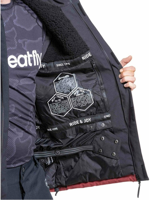 Meatfly Meatfly pánská SNB & SKI bunda Vertigo Merlot / Black