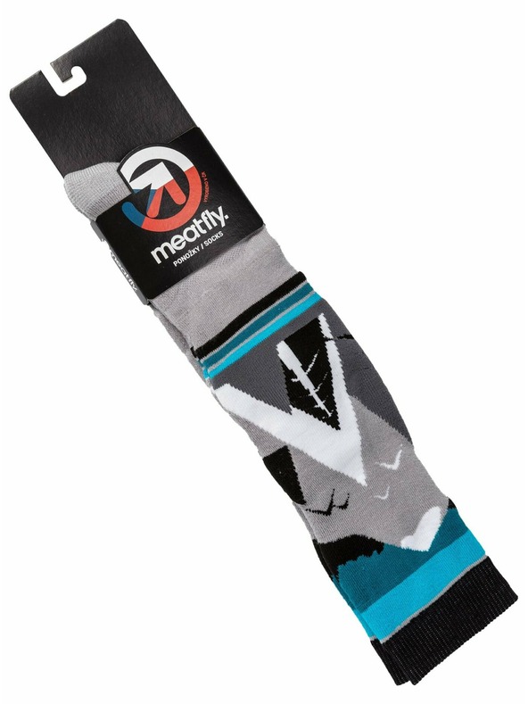 Meatfly Meatfly sNB & SKI ponožky Leeway Grey Mountains