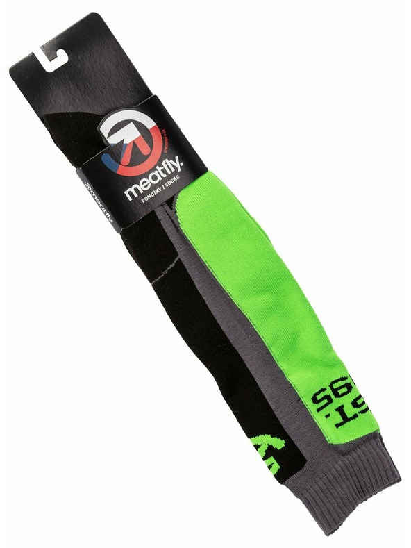 Meatfly Meatfly sNB & SKI ponožky Leeway Safety Green/Grey