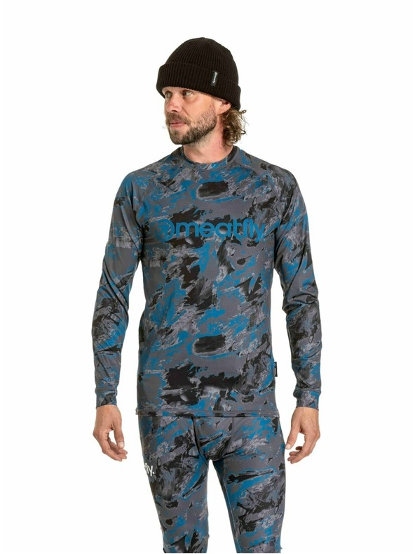 Meatfly Meatfly pánské termo tričko Avery Mossy Petrol