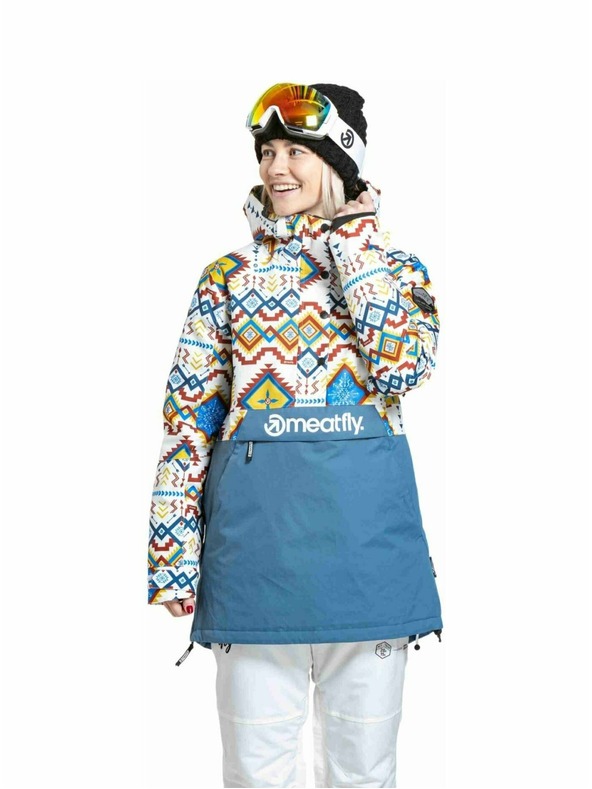 Meatfly Meatfly dámská SNB & SKI bunda Aiko White Jones / Slate Blue