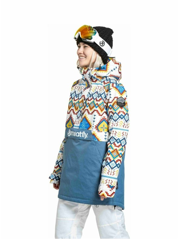 Meatfly Meatfly dámská SNB & SKI bunda Aiko White Jones / Slate Blue