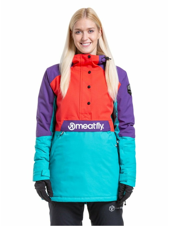Meatfly Meatfly dámská SNB & SKI bunda Aiko Turquoise/Ferrari Red