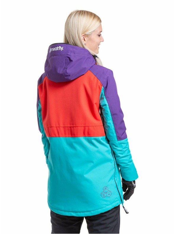 Meatfly Meatfly dámská SNB & SKI bunda Aiko Turquoise/Ferrari Red