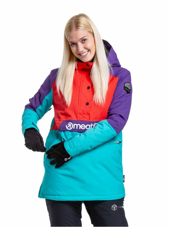 Meatfly Meatfly dámská SNB & SKI bunda Aiko Turquoise/Ferrari Red