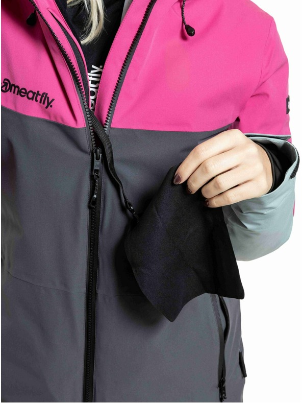 Meatfly Meatfly dámská SNB & SKI bunda Kirsten Grey Dark / Pink
