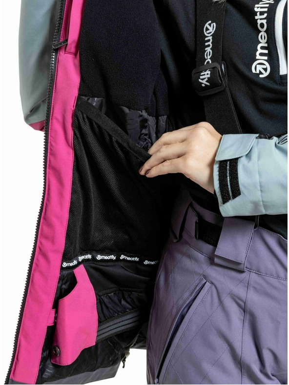 Meatfly Meatfly dámská SNB & SKI bunda Kirsten Grey Dark / Pink