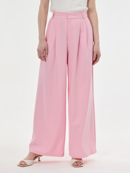 Orsay Světle růžové široké dámské kalhoty ORSAY