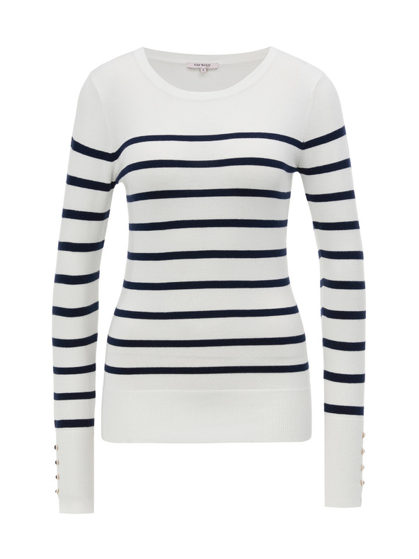 Orsay Tmavě modrý dámský pruhovaný svetr ORSAY