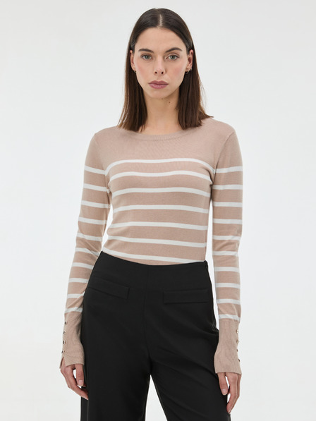 Orsay Béžový dámský pruhovaný svetr ORSAY