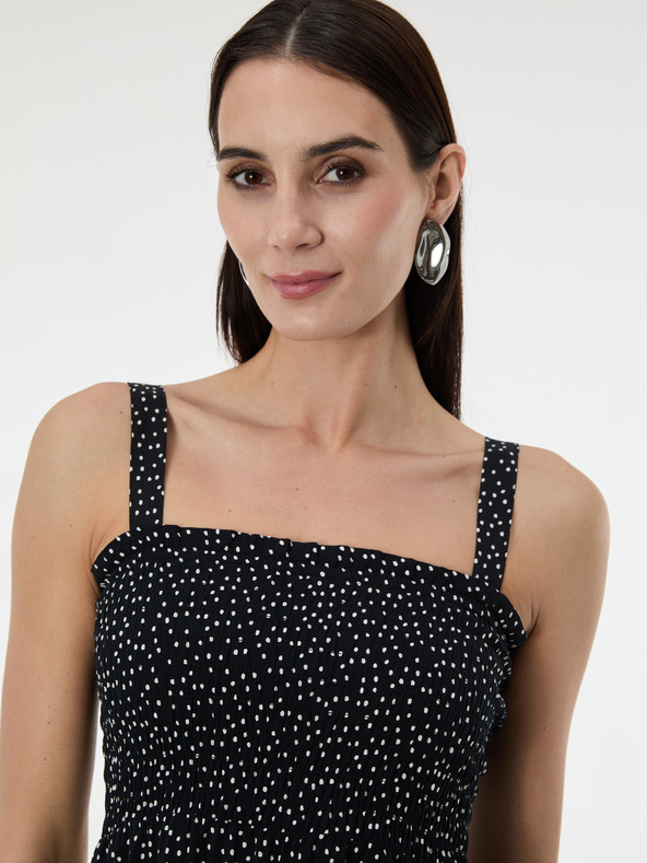 Orsay Černé puntíkované dámské midi šaty ORSAY