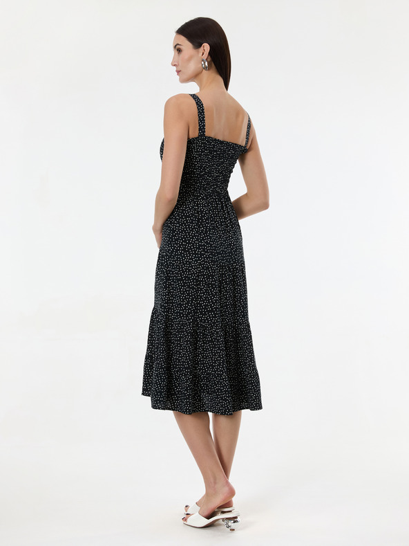 Orsay Černé puntíkované dámské midi šaty ORSAY