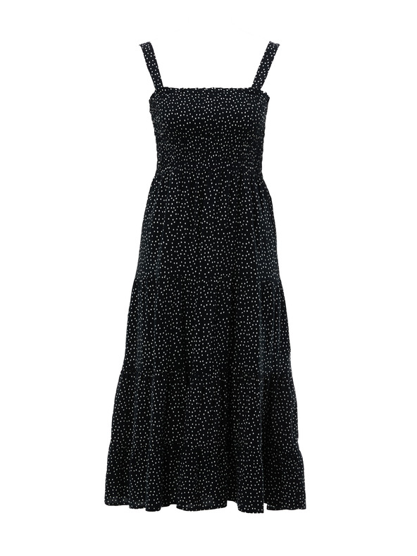 Orsay Černé puntíkované dámské midi šaty ORSAY