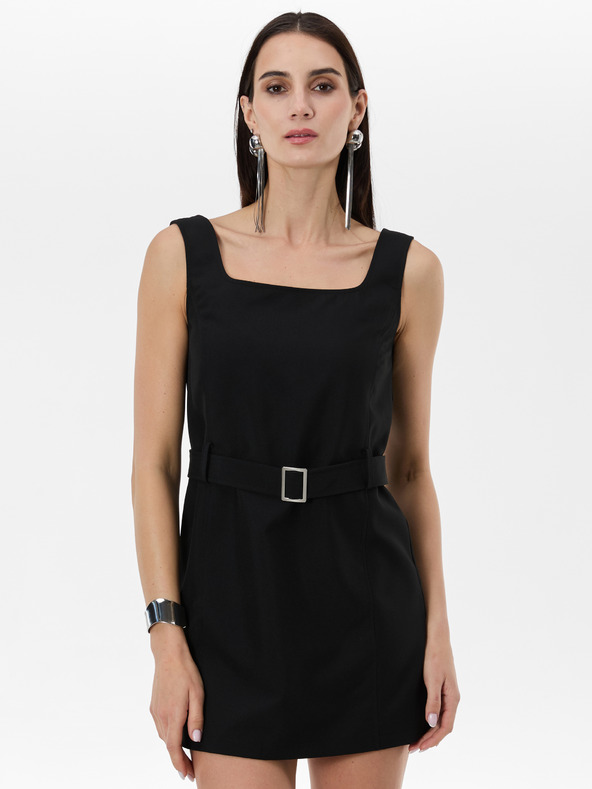 Orsay Černé dámské šaty s páskem ORSAY