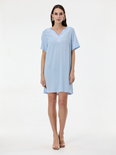 Orsay Světle modré dámské šaty ke kolenům ORSAY