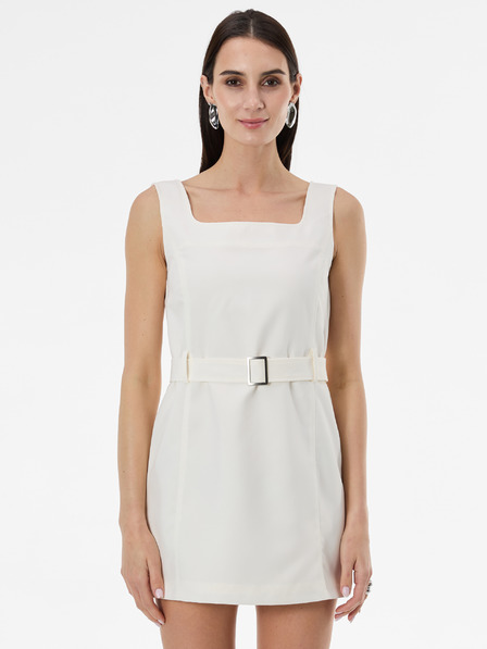 Orsay Krémové dámské šaty s páskem ORSAY