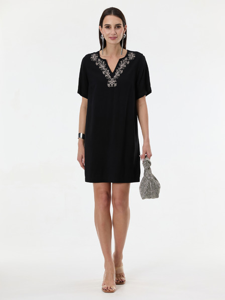 Orsay Černé dámské šaty ke kolenům ORSAY