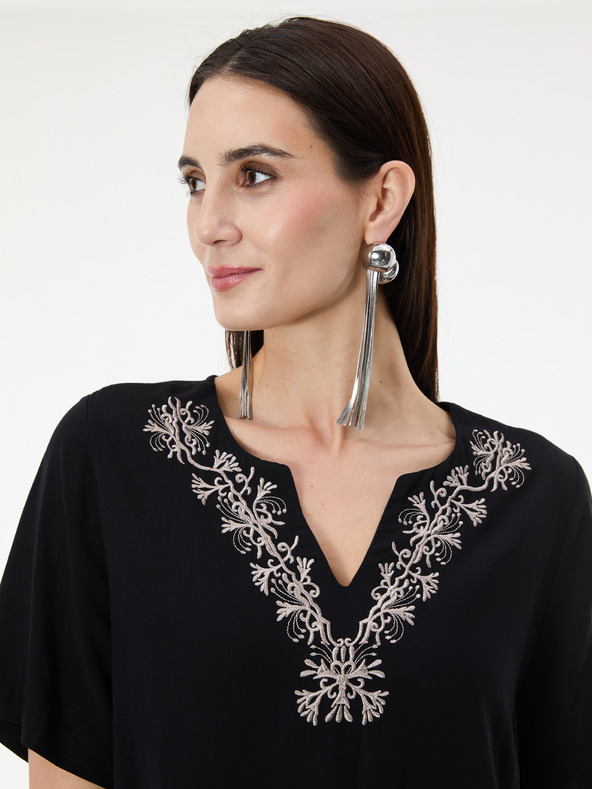 Orsay Černé dámské šaty ke kolenům ORSAY