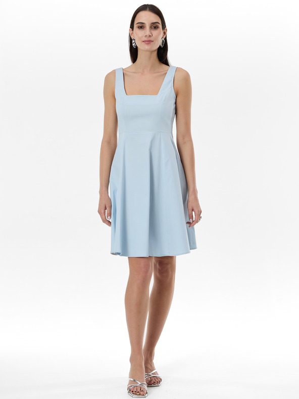 Orsay Světle modré dámské šaty ke kolenům ORSAY
