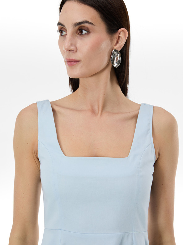 Orsay Světle modré dámské šaty ke kolenům ORSAY