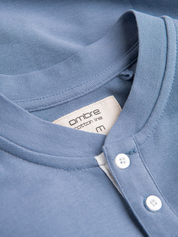 Ombre Clothing Světle modré pánské polo tričko Ombre Clothing