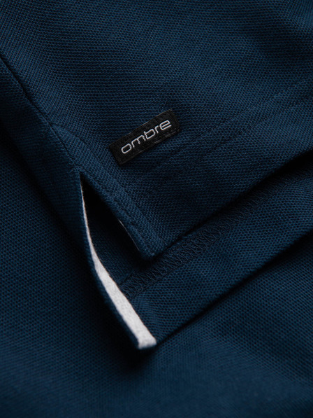 Ombre Clothing Tmavě modré pánské polo tričko Ombre Clothing
