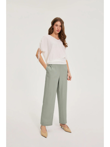 Moodo Kalhoty se přídavkem lnu olivové Moodo