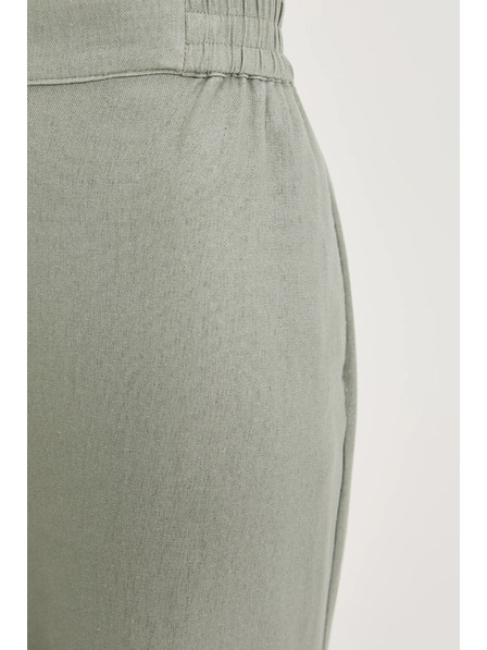 Moodo Kalhoty se přídavkem lnu olivové Moodo