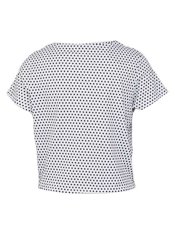 CAMAIEU Bílé vzorované tričko s uzlem