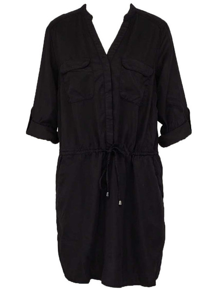 CAMAIEU Černé košilové šaty se zavazováním