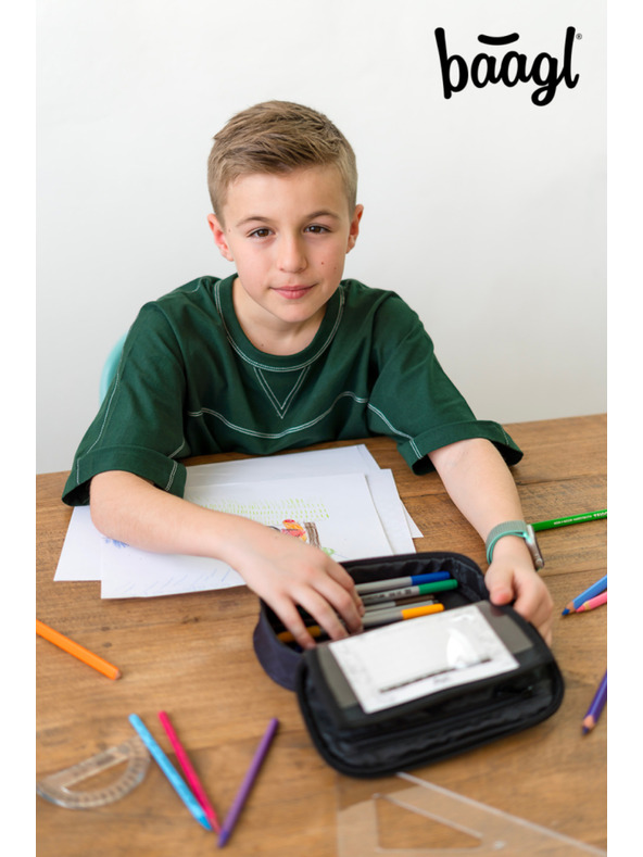 BAAGL  Černý školní penál etue Baagl Goal