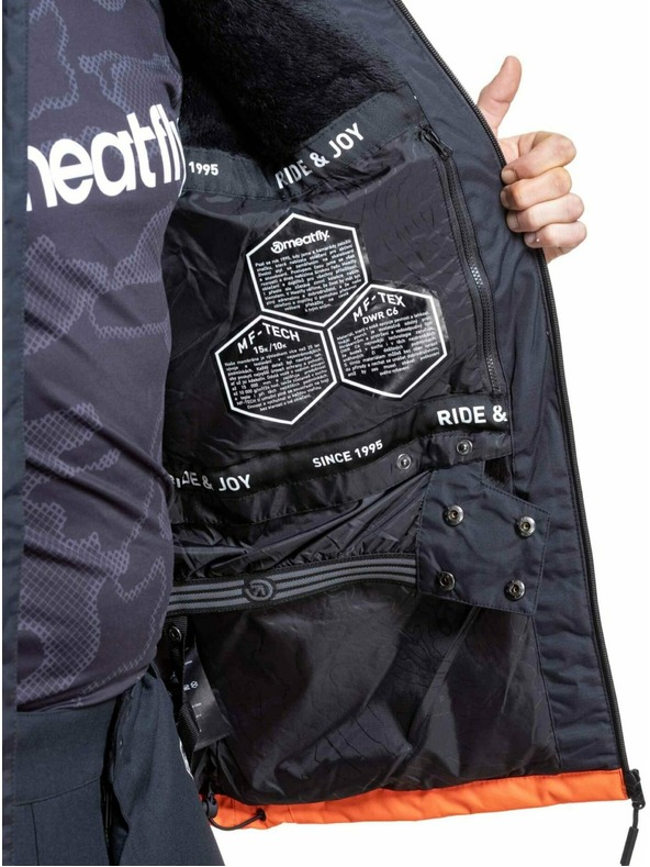 Meatfly Meatfly pánská SNB & SKI bunda Manifold Black / Orange