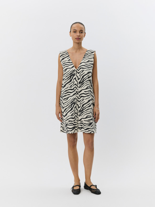 Sofie Schnoor Krémové šaty se zvířecím zvorem OLYMPESW