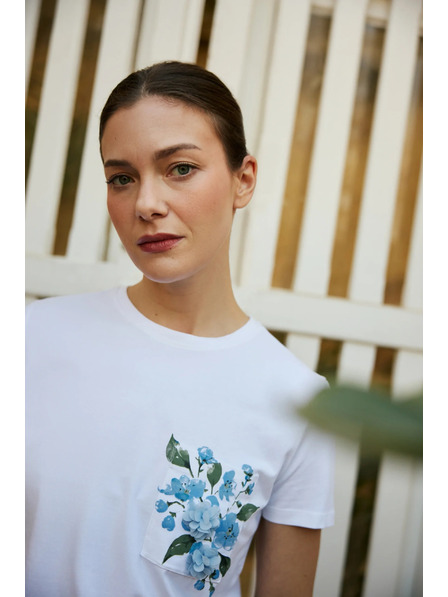 Moodo Halenka s kapsou a potiskem bílá Moodo