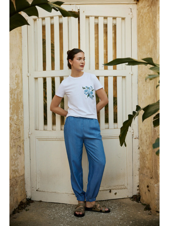 Moodo Halenka s kapsou a potiskem bílá Moodo