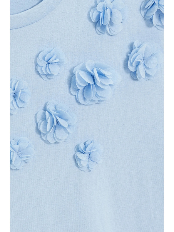 Moodo Bavlněná halenka s aplikací světle modrá Moodo