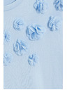 Moodo Bavlněná halenka s aplikací světle modrá Moodo