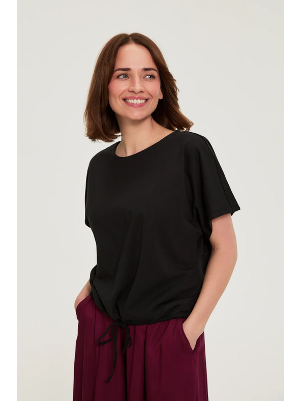 Moodo Tričko s vázáním černé Moodo