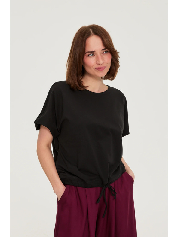Moodo Tričko s vázáním černé Moodo