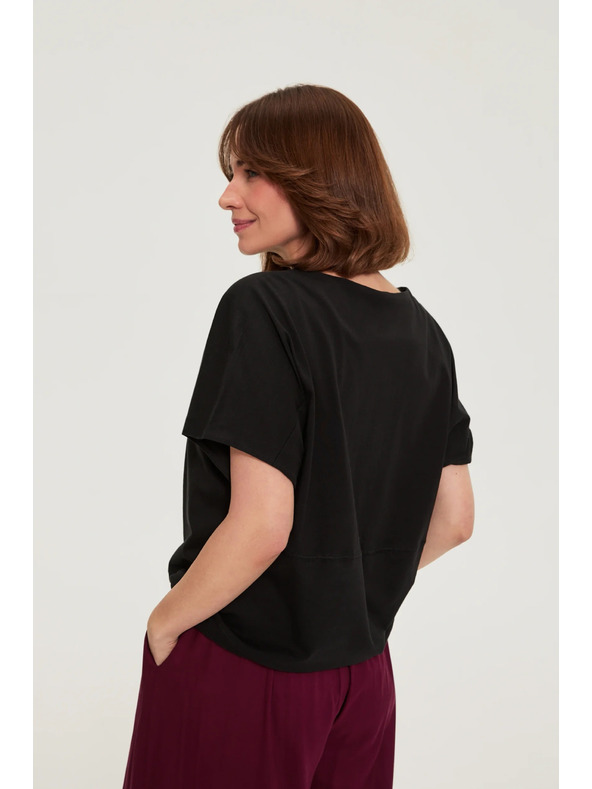 Moodo Tričko s vázáním černé Moodo