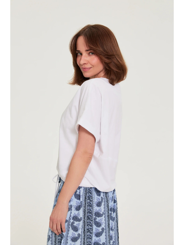 Moodo Tričko s vázáním bílé Moodo